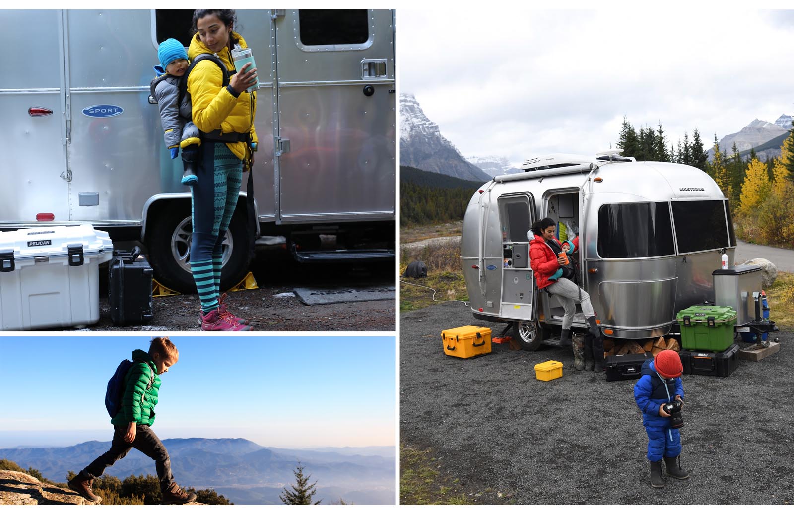 family outdoor camping hiking