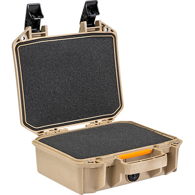 Pelican V100 Vault Small Pistol Case (With Foam) - Tan