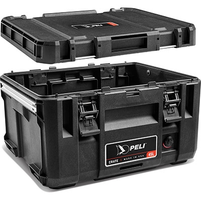 PELI_Crate 45L_Black_FloatingLid_PELI logo