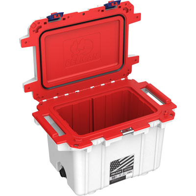 2025_PEL_Coolers_50Qt_Americana BluLtch_3 4_Open_Mockup_med