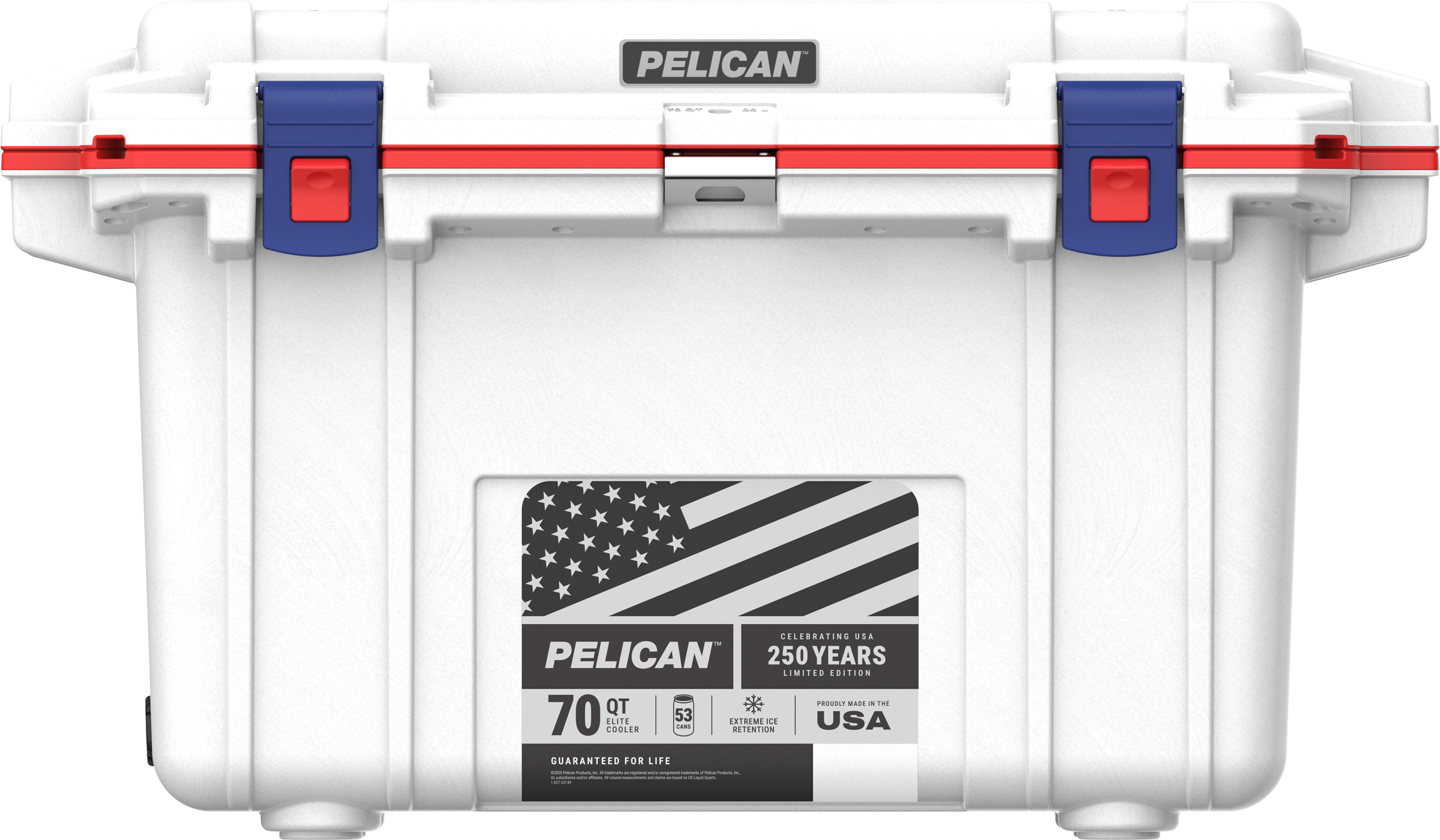 2025_PEL_Coolers_70Qt_Americana BluLtch_Front_Mockup_med