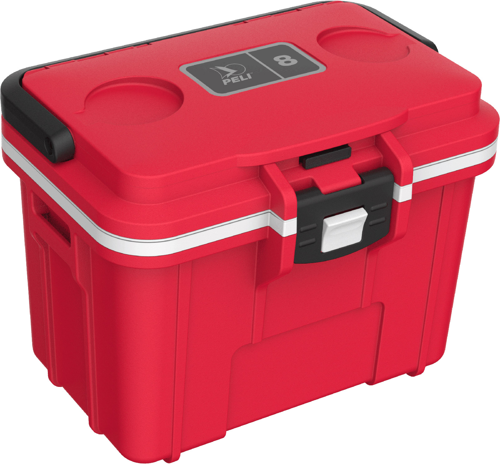 2024_PELI_Coolers_8Qt_SafetyRed Wht_3 4 Closed_High