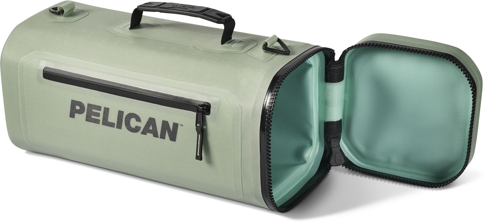 SP26_PEL_Cooler_Dayventure_Sling_SOFT CSLING DSG_DesertSage_Onwhite_Ang_Hor_LidOpen